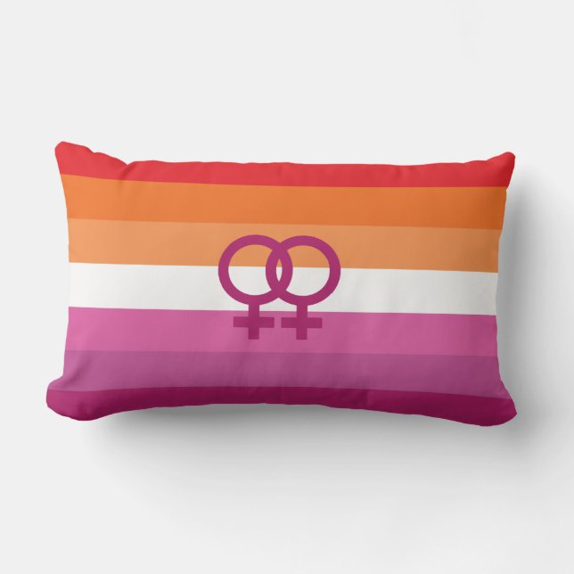 Coussin Rectangle Drapeau de fierté lesbienne WLW (Recto)
