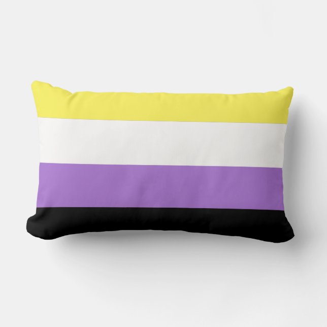 Coussin Rectangle Drapeau de fierté non binaire (Recto)
