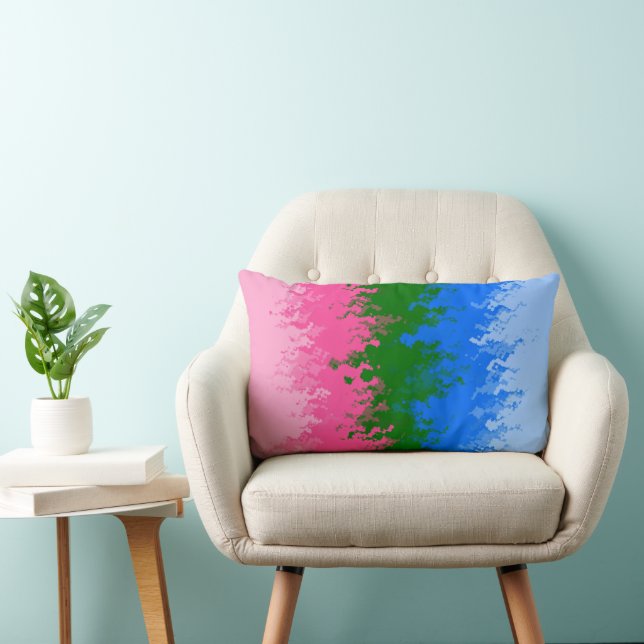 Coussin Rectangle Drapeau de fierté omniromantique abstrait ondulé t (Chaise)