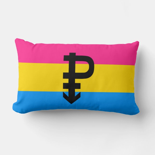 Coussin Rectangle Drapeau de fierté pansexuelle (Recto)