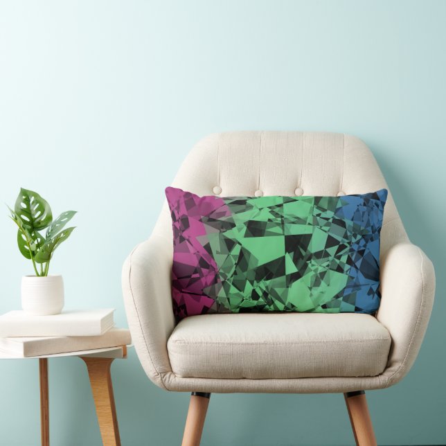 Coussin Rectangle Drapeau de fierté polysexuel groovy éclectique rét (Chaise)