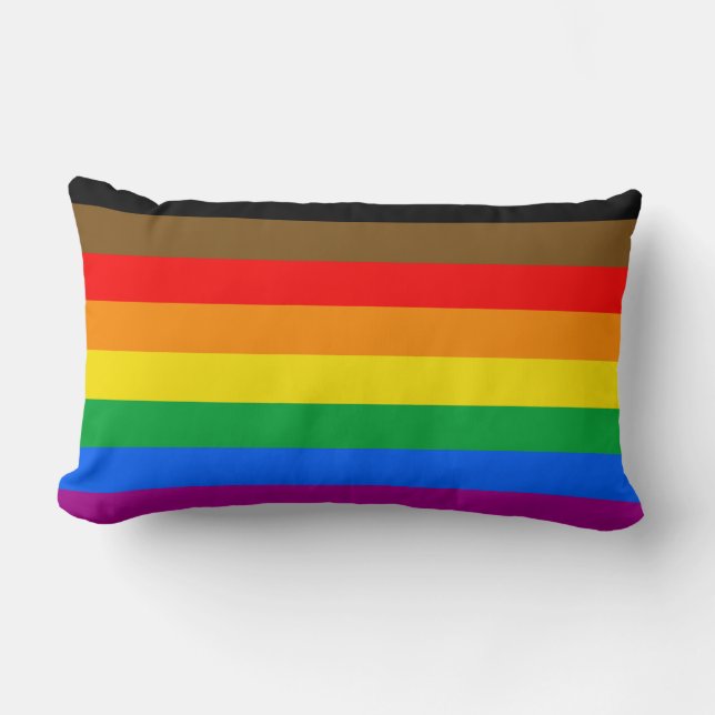 Coussin Rectangle Drapeau de la fierté arc-en-ciel de Philly (Recto)