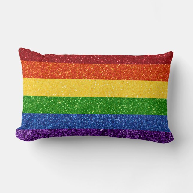 Coussin Rectangle Drapeau de la Fierté arc-en-ciel LGBT Parties scin (Recto)