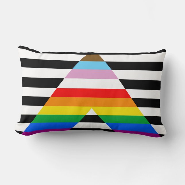 Coussin Rectangle Drapeau de la fierté de progrès d'allié (Recto)