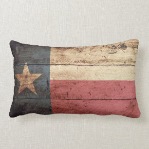 Coussin Rectangle Drapeau de l'État du Texas sur un vieux grain de b