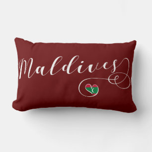 Coussin Rectangle Drapeau des Maldives, Coeur des Maldives