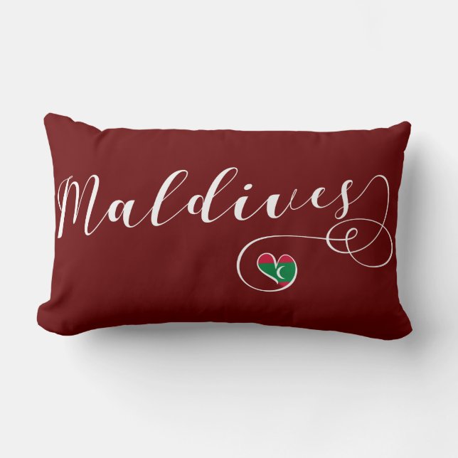 Coussin Rectangle Drapeau des Maldives, Coeur des Maldives (Recto)
