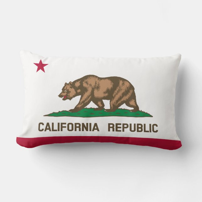 Coussin Rectangle Drapeau d'État de Californie (Recto)
