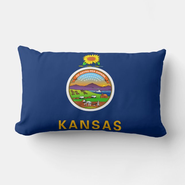 Coussin Rectangle Drapeau d'État du Kansas (Recto)
