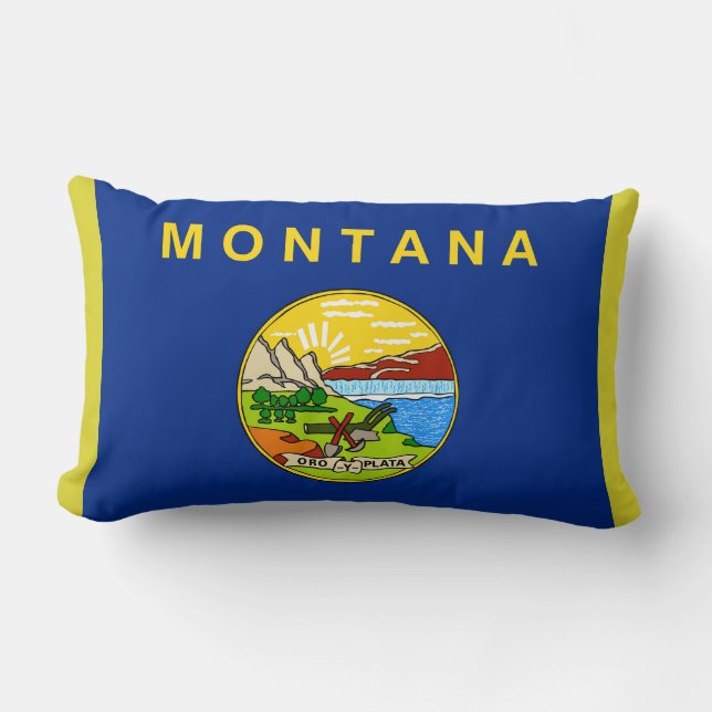 Coussin Rectangle Drapeau d'état du Montana Imprimer Patriotique (Recto)