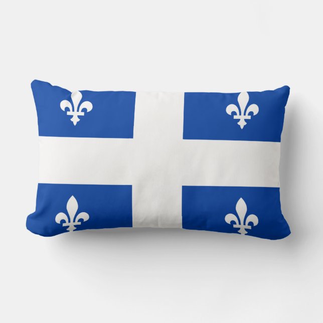 Coussin Rectangle Drapeau du Québec (Recto)