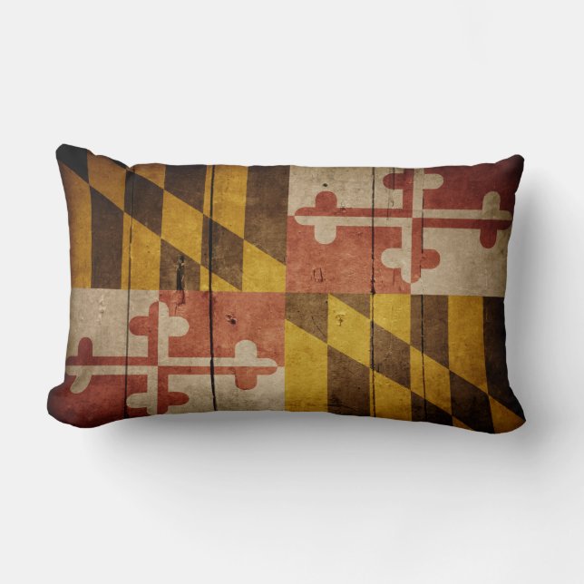 Coussin Rectangle Drapeau en bois rocailleux du Maryland (Recto)