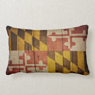 Coussin Rectangle Drapeau en bois rocailleux du Maryland
