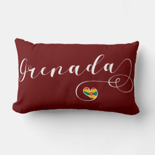 Coussin Rectangle Drapeau Grenade, Coeur Grenadien