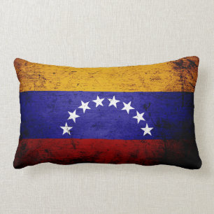 Coussin Rectangle Drapeau grunge noir du Venezuela