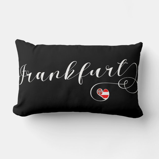 Coussin Rectangle Drapeau Heart Frankfurt, Hesse, Allemagne (Recto)
