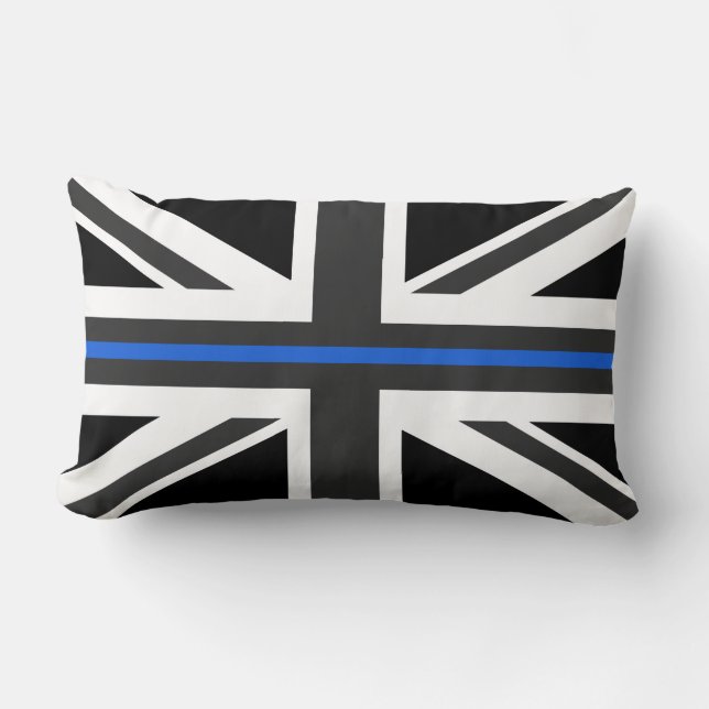 Coussin Rectangle Drapeau mince de Blue Line R-U (Recto)