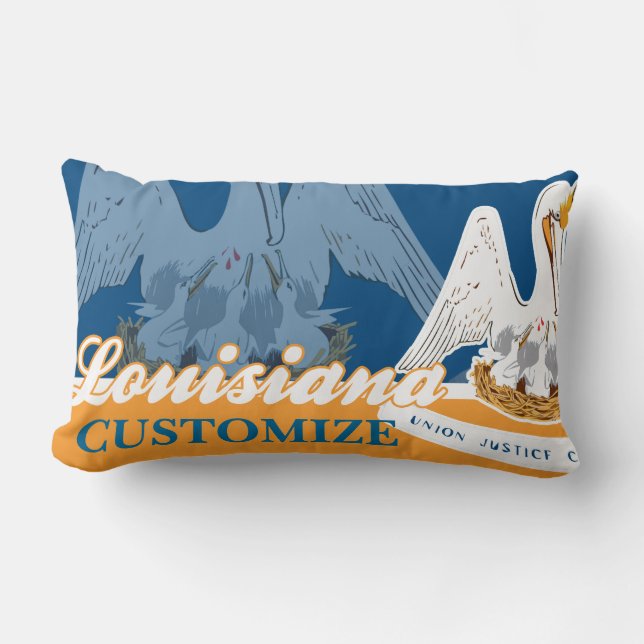 Coussin Rectangle Drapeau personnalisé d'état de la Louisiane (Recto)