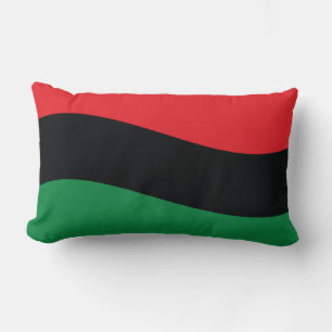 Coussin Rectangle Drapeau Rouge, Noir & Vert