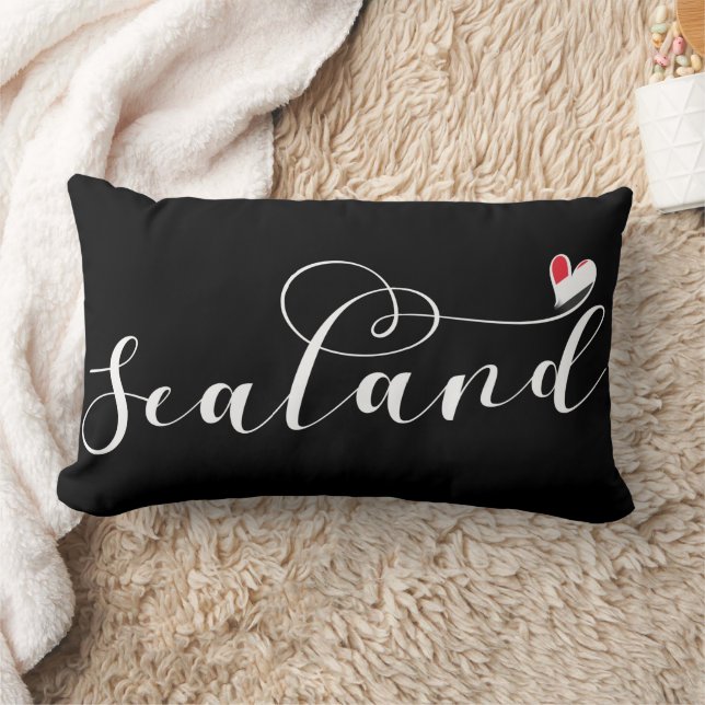 Coussin Rectangle Drapeau Sealand dans le coeur, Principauté de Seal (Couverture)