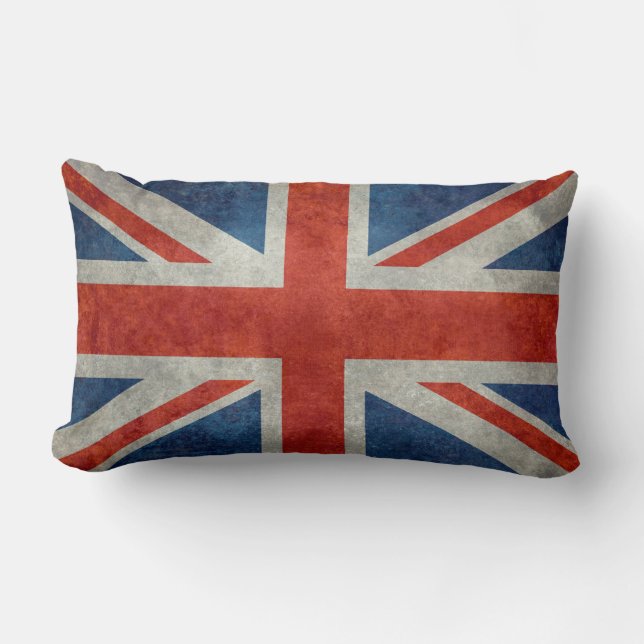 Coussin Rectangle Drapeau Union Jack britannique dans style rétro te (Recto)