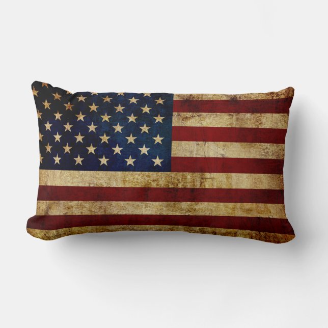 Coussin Rectangle Drapeau USA / Grunged (Recto)