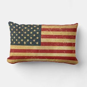 Coussin Rectangle Drapeau Vintage américain Grunge