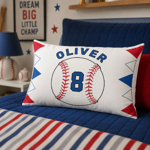 Coussin Rectangle Drapeaux de Fanions de Balle de Baseball Enfants A
