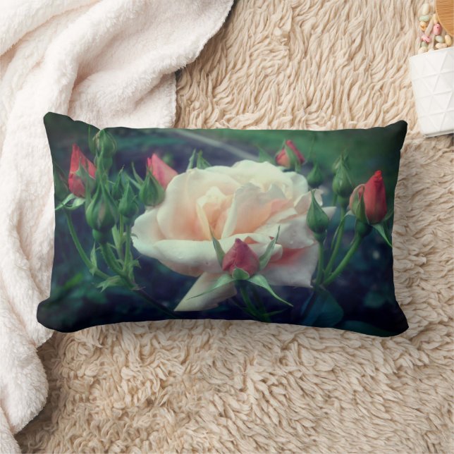 Coussin Rectangle Dreamy Peach Rose And Buds   (Couverture)