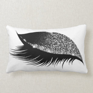 Coussin Rectangle Droite argentée grise de mèche d'oeil de