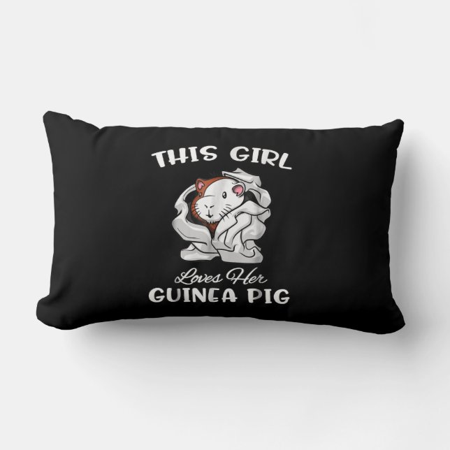 Coussin Rectangle Drôle Cette Fille Aime Son Cochon De Guinée Mignon (Recto)