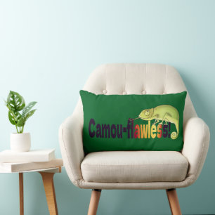 Coussin Rectangle Drôle de Camou-flawless Pun de Caméléon