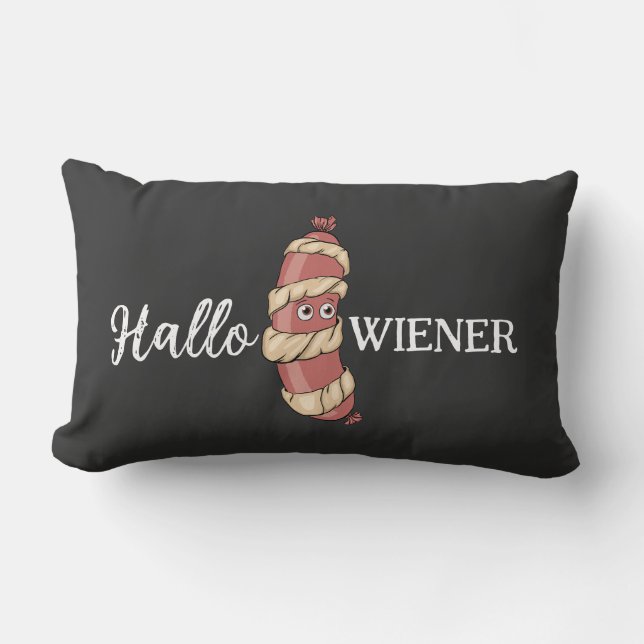 Coussin Rectangle Drôle Halloween Hotdog maman Hallowiener Pun (Recto)