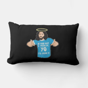 Coussin Rectangle Drôle Jésus Chemise Chrétienne Mème Yo Je le résou