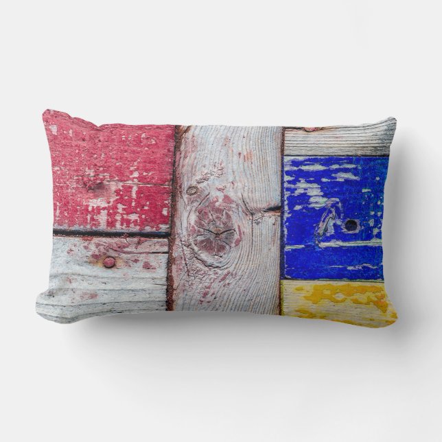 Coussin Rectangle Drôle Neoplasticisme en bois style art (Recto)