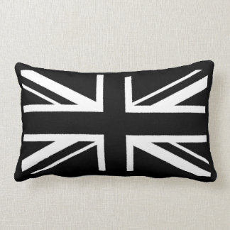 Coussin Rectangle ~ d'Union Jack noir et blanc