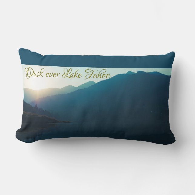 Coussin Rectangle Dusk au-dessus du lac Tahoe (Recto)