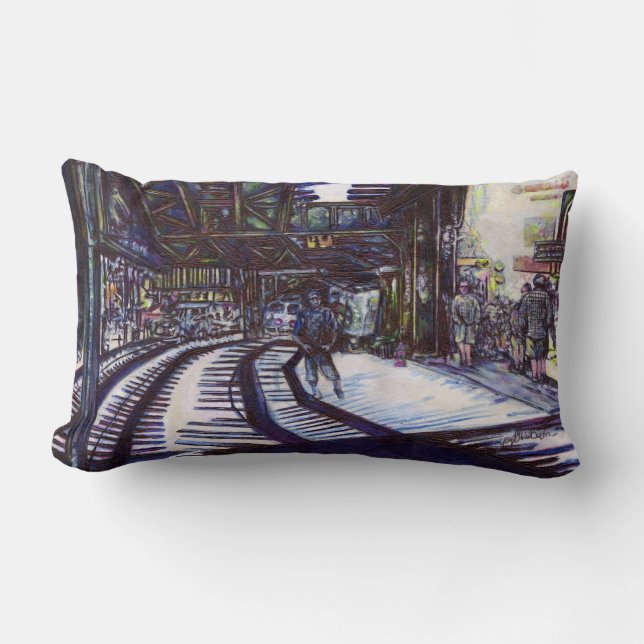 Coussin Rectangle Dusting the Piano (Recto)