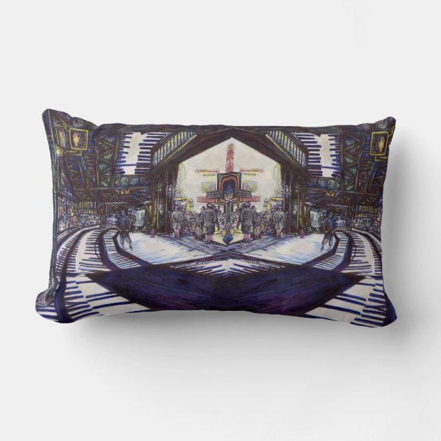 Coussin Rectangle Dusting the Piano (Recto)