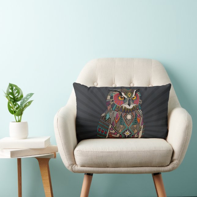 Coussin Rectangle eagle owl dark (Chaise)