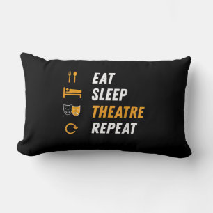 Coussin Rectangle Eat Sleep Actress Repeat - Drôle Graphique Musical