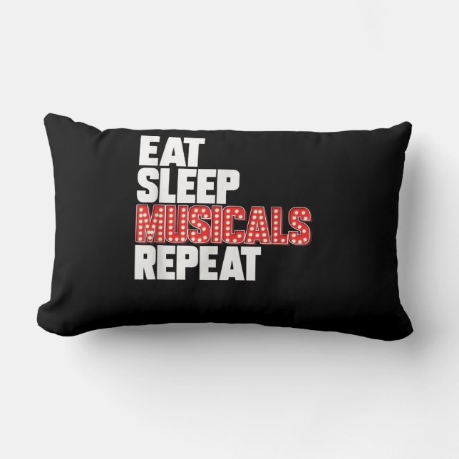 Coussin Rectangle Eat Sleep Comédie musicale Répéter Actrice de Broa (Recto)