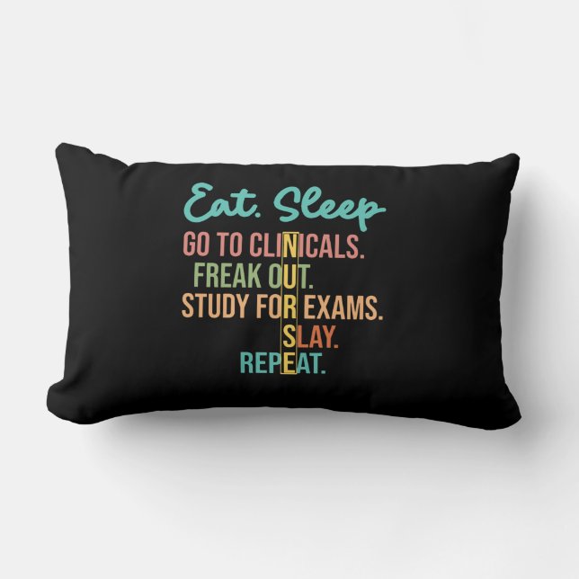 Coussin Rectangle Eat Sleep Go To Clinicals (Recto)