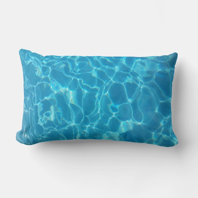 Coussin Rectangle Eau de piscine bleu ciel cristalline (Recto)