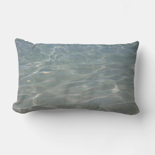 Coussin Rectangle Eau des Caraïbes Bleu Abstrait Nature (Recto)