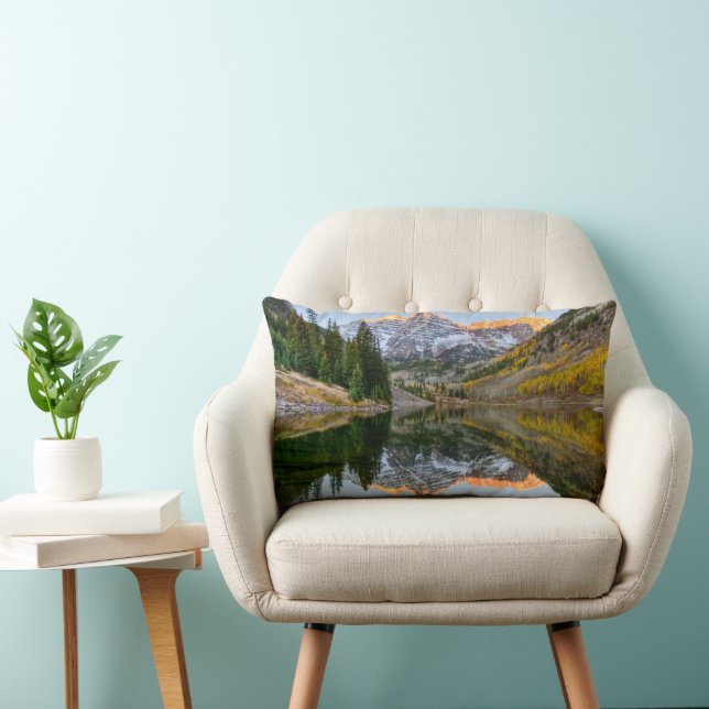 Coussin Rectangle Eau | Maroon Bells Lake Aspen Trees (Chaise)