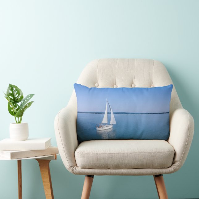 Coussin Rectangle Eau | Yacht au lac Balaton en Hongrie (Chaise)