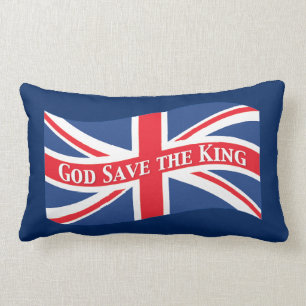 Coussin Rectangle Économies de Dieu le roi avec Union Jack