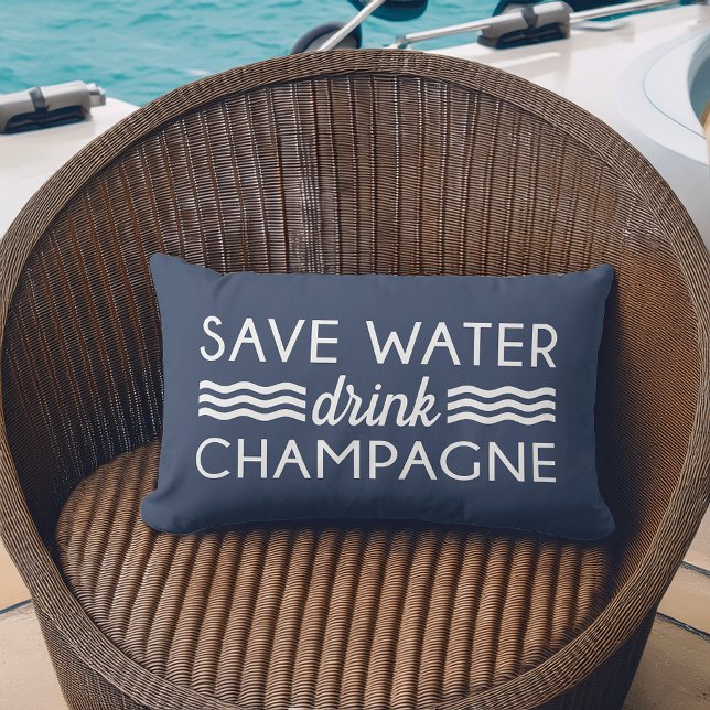 Coussin Rectangle Économisez de l'eau, buvez du champagne (Créateur téléchargé)