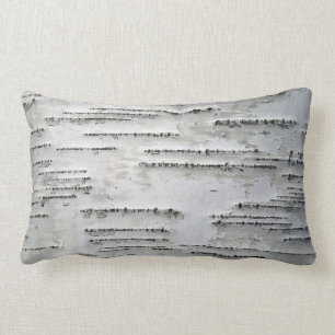 Coussin Rectangle Écorce blanche, grise et noire